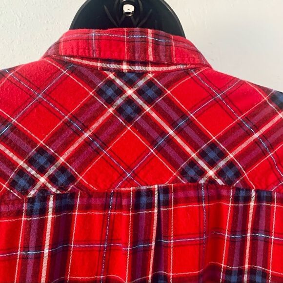 Croft & Barrow Red Plaid Flannel Shirt Size Large - Picture 6 of 9